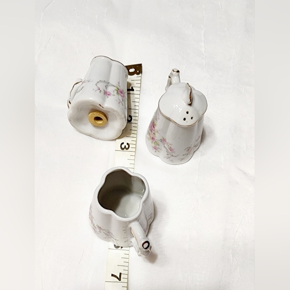 Vintage Lefton Handpainted Salt/Pepper Shaker, Toothpick Holder & Tray 1915N - Picture 4 of 11